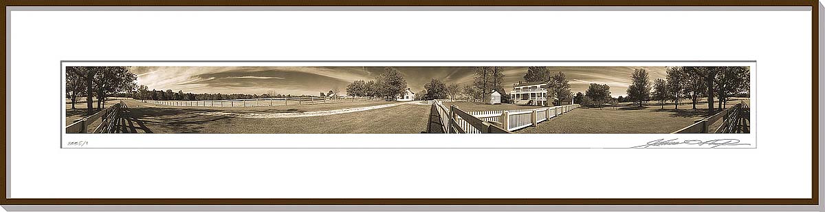Framed and matted 360 degree panoramic photograph | Appomattox Virginia | Appomattox Court House | James O. Phelps | 360 Degree Panoramic Photography