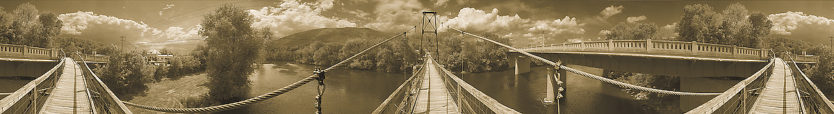 Buchanan | Suspension Bridge | James River | The Blue Ridge Mountains | Virginia | James O. Phelps | 360 Degree Panoramic Photograph