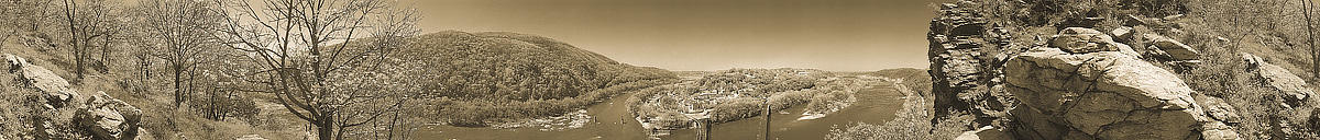 Harpers Ferry | Maryland Heights | The C&O Canal | Potomac River | James O. Phelps | 360 Degree Panoramic Photograph