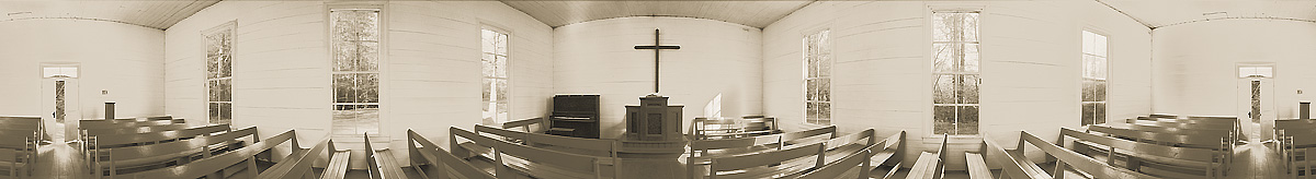 Palmer Chapel Interior | Big Cataloochee Valley | Great Smoky Mountains National Park | James O. Phelps | 360 Degree Panoramic Photograph